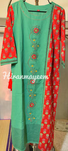 Long kurti in Sea Green